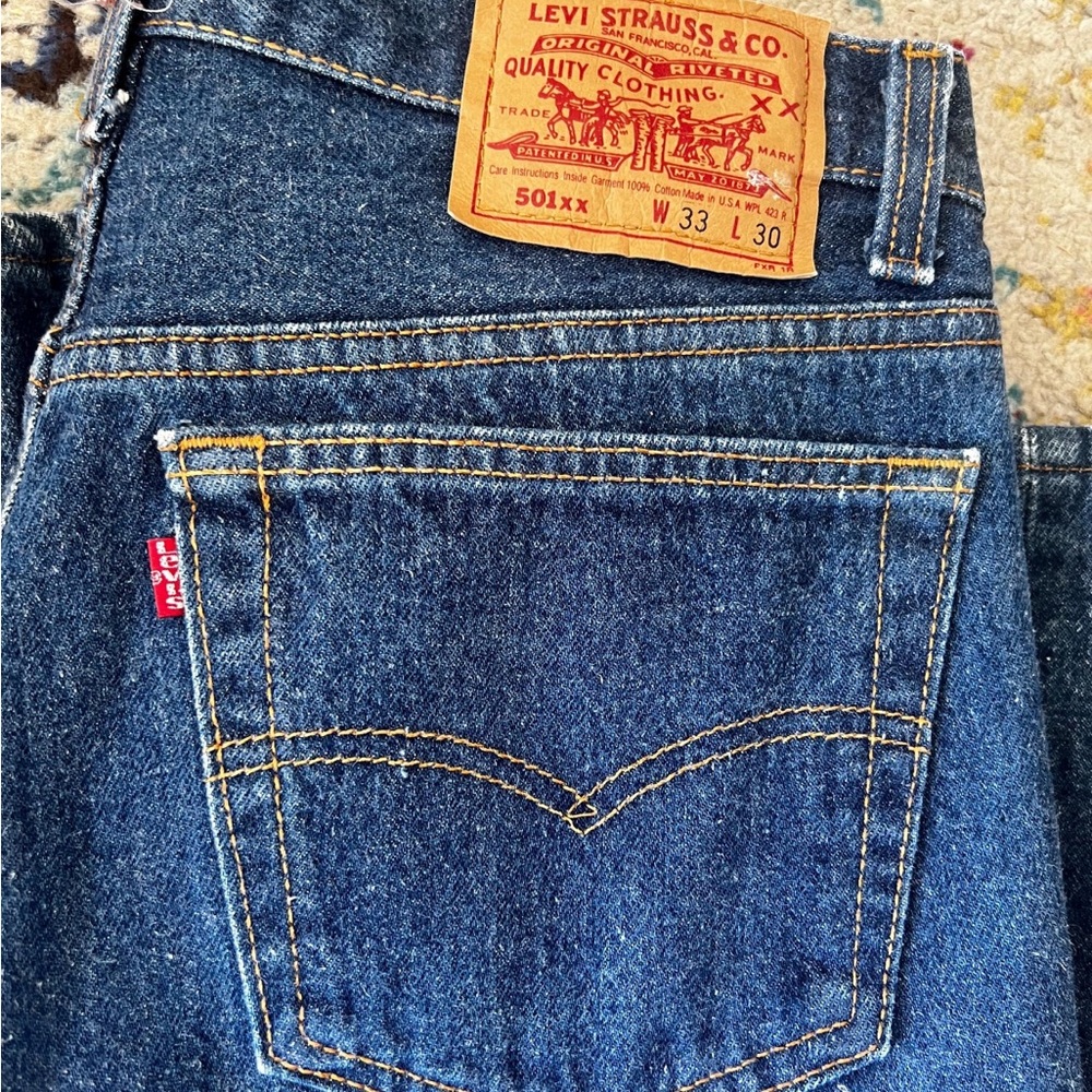Vintage Levi’s 501s Jeans Size 30 1990s  Made in USA Dark Wash Straight Leg